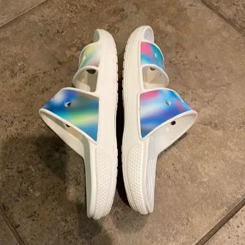 Crocs  Classic Two Band Slide Sandal Shoes Unisex Size M6 W8 207771 Comfort