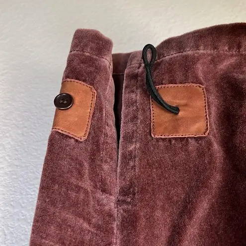 Pinko Joie Mauve Cargo Utilitarian Velour Velvet Crop Pant Size 10 Red
