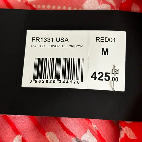 The Kooples The Koople Silk Crepon Dotted Line Floral Dress - Red Size US M