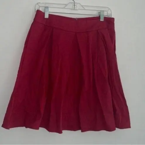 ✅Red Pleated Skater skirt Style Circle Skirt Preppy Academia Ballet Red Size M