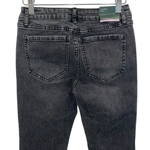 Wild Fable  Womens Low Rise High Stretch Whiskered Flare Jeans Vintage Black Size