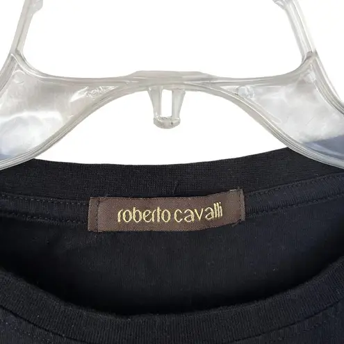 Roberto Cavalli Black Spell Out Short Sleeve T Shirt Sz L