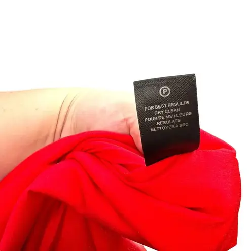 Halston Heritage Sleeveless Crepe Dress With Side Strips In Red Size 0