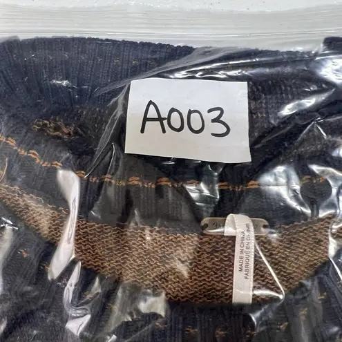 Free People  Large L Knit Lightening Bolt Sweater Navy Blue Women’s Slim Fitting