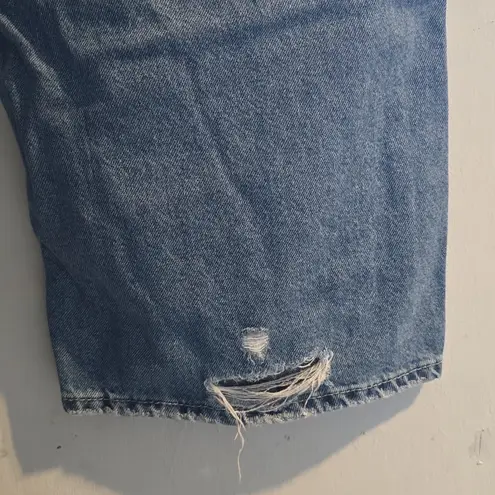 H&M  Light Blue Ripped Straight Leg Jeans