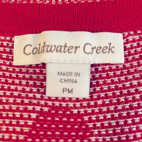Coldwater Creek Fresh Red Lots of Love Sweater Size MP