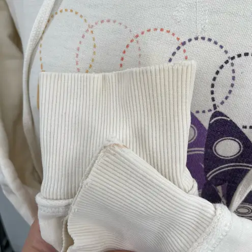 H&M Divided Spaceship Planet Stardust Pullover Hoodie Graphic Cream Retro Size 4 Purple - Image 13