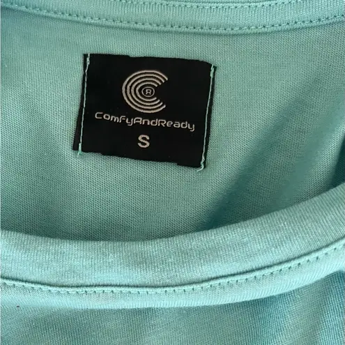 The Comfy And Ready Crop Tee in Aqua