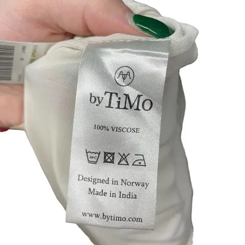 ByTimo White Short Sleeve Ruffle Peplum Maxi Dress Size Medium