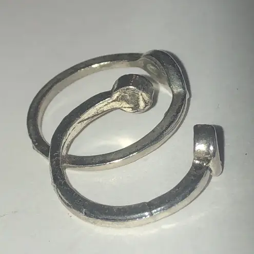 Silver Tone Evil Eye Ring Moon Ring with Turquoise Color Accents