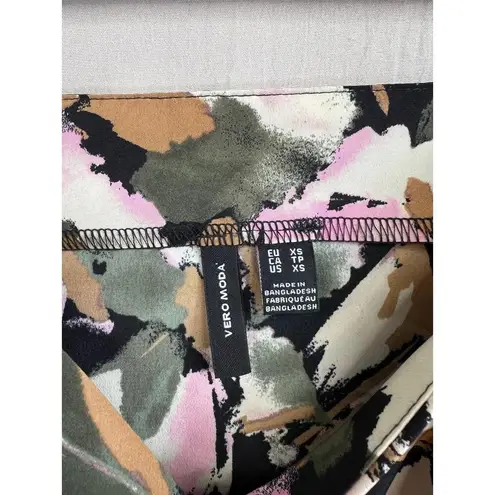 VERO MODA CROP TOP Hui Floral Print Long Sleeves Off Shoulder Top Size XS