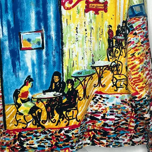 Graff By Um Company Sz L Colorful Street Cafe Scene Jacket Blazer Size L