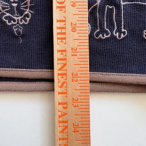 Christopher & Banks Navy Blue Cat Embellished Cardigan Sweater Women Size L