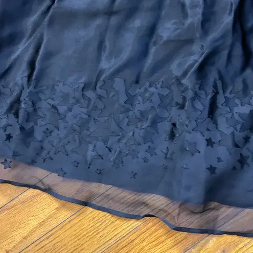 Morgan Taylor Satin-ish tank black dress with beautiful stars cut out on bottom