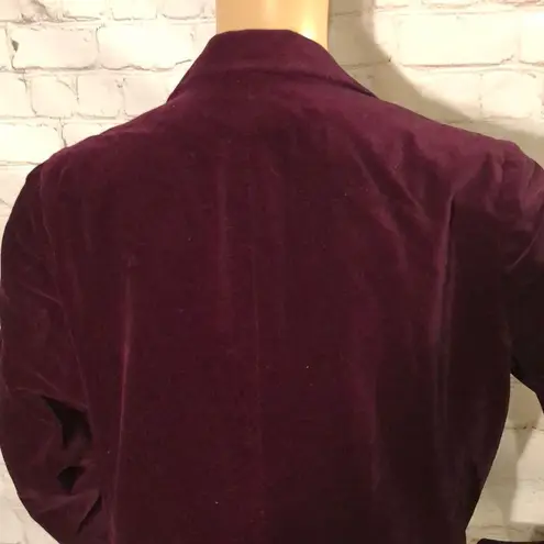 Private Line Vintage Burgundy Red Velvet Blazer 10 Small 70s or 80s Size undefined
