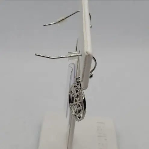 Silver Dangling Spider Web Earrings Silver