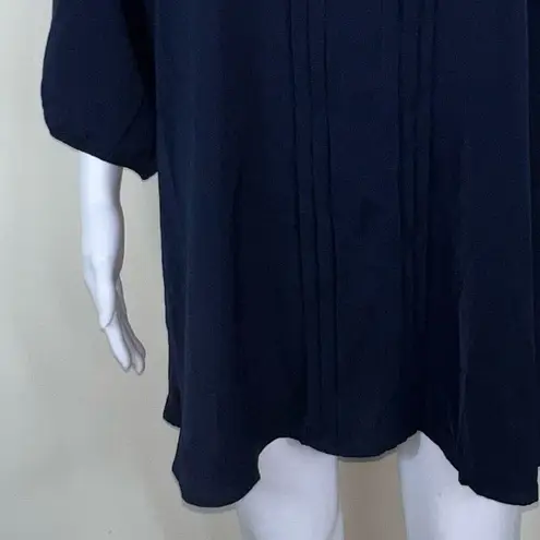 Bloomchic  Navy chiffon Tunic With Front Pleating