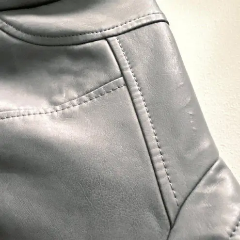 Stitch Fix Gunmetal Grey Womens 1X Faux Leather Jacket Lined Business Classy