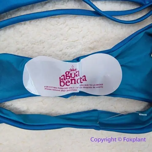 Agua Bendita NEW blue Egle Thoughts reversible bikini bottom, size L