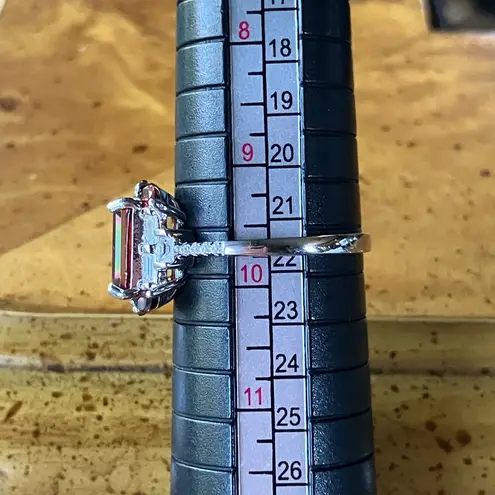 Red Labradorite Vermelho Red Garnet Sterling Silver Ring Size 9.75