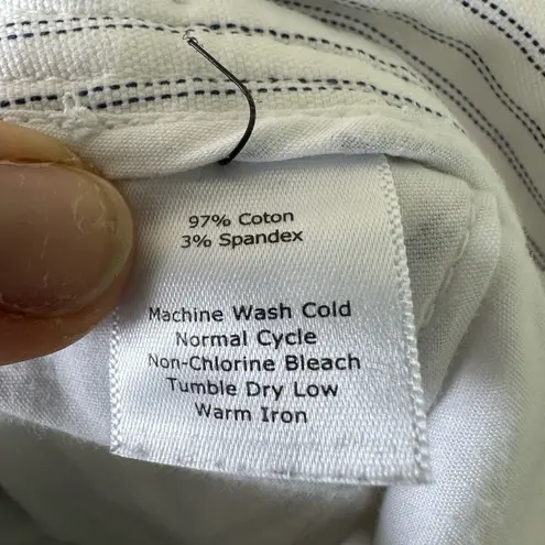 Talbots Talbot’s Heritage Dress Pant Trouser White Pinstripe Size 14 Office Formal NWOT 