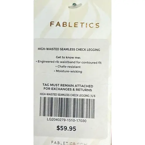 Fabletics  Women's‎ Legging High-Waisted Seamless Check Bermuda Sea Sz. 24 NWT