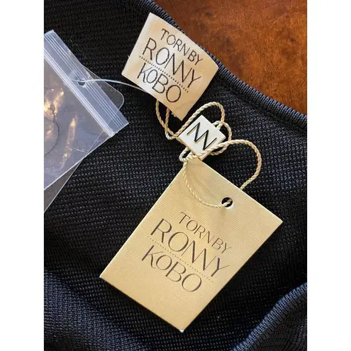 Torn By Ronny Kobo Ronny Kobo Torn Black One Shoulder Knit Ruffle Mini Franca Dress Size L