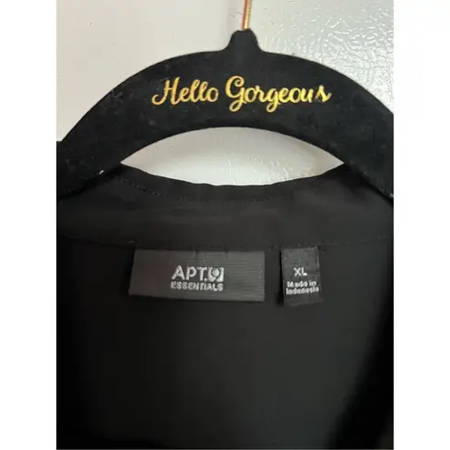 Apt. 9  Black Button Up Blouse Woman’s Size XL