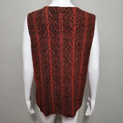 Laura Ashley Orange Abstract Sequin Sleeveless Knit Camisole Size Large