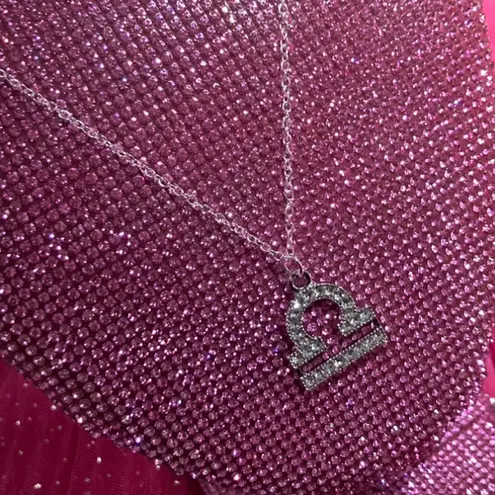 Boutique NEW Bling Libra Sterling Silver 925 Necklace Zodiac Sign Horoscope Astrology Goth Egirl
