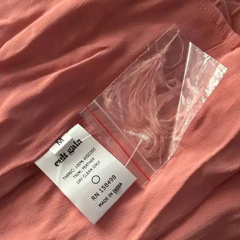 Cult Gaia Shannon Feather-Embellished Mini Dress Azalea/Coral, Size S New w/Tag