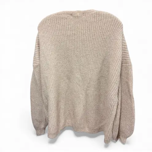 Boden USA Boden Oversized V Neck Cable Knit Pullover Cream Metallic Sweater Size 14
