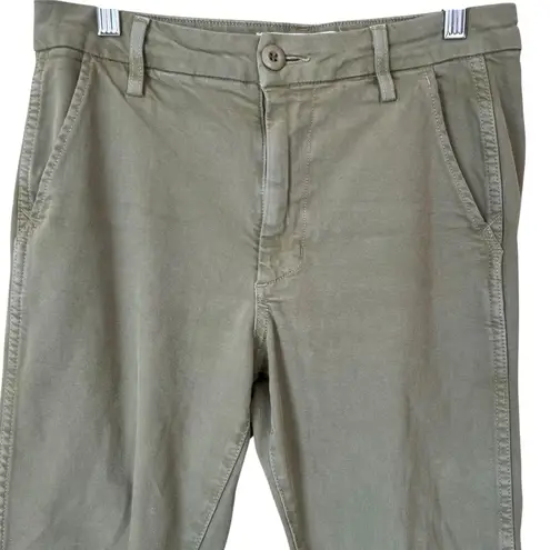 AMO Easy Trousers In Surplus Green Cropped Straight Leg High Rise Size 24