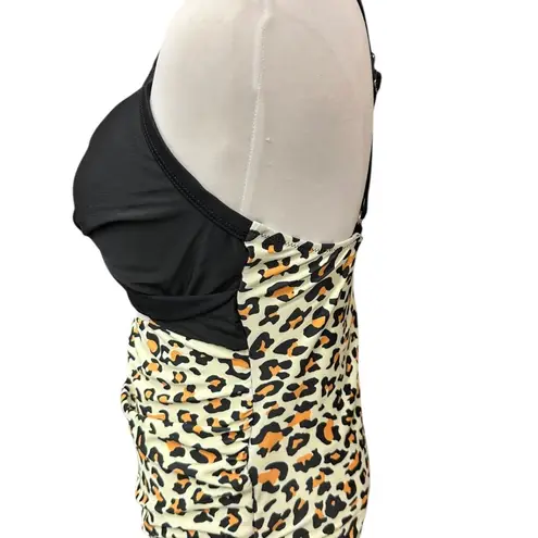 Summer Mae Colorblock Ruching Cross Back High Waist One