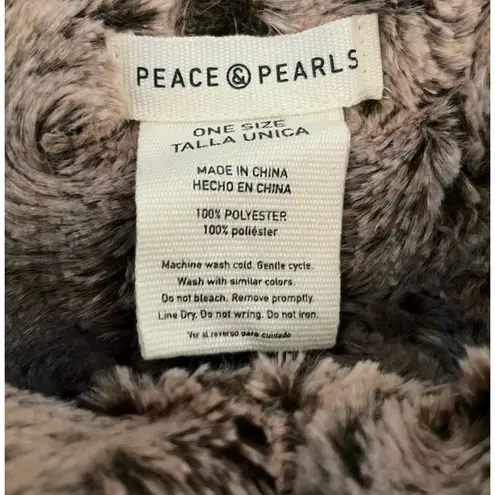 Peace & Pearls Faux Fur Wrap Shawl Infinity Scarf Cowl Rosette Plush One Size