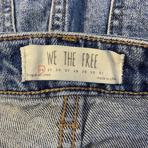 Free People  Zipper Front Denim Mini Skirt Womens‎ Size 24 Blue Festival