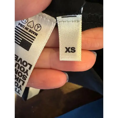 Madhappy Shorts Women XS Black White Cotton Stripes Logo Bike Shorts Athletic