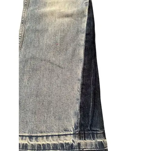 Hudson Faye Hrm Women's Wide-Leg Distressed Jeans Medium Blue Size M