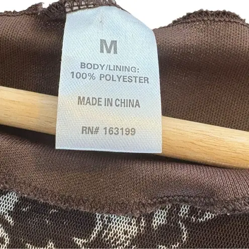 None Whimsigoth Botanical Brown Dress Sheer Overlay Vintage Y2K 90s Fairy Goth Grunge