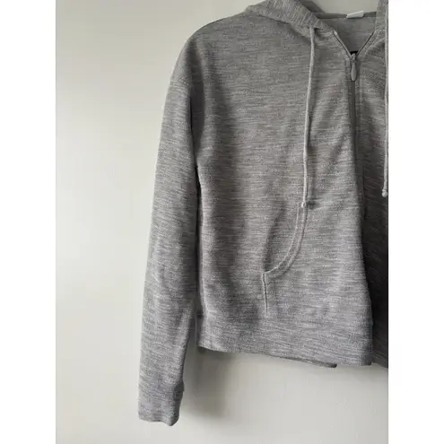 Old Navy Old‎ Navy Heathered Gray Waffle Knit Zip Up Hooded Sweatshirt Size XS Pockets