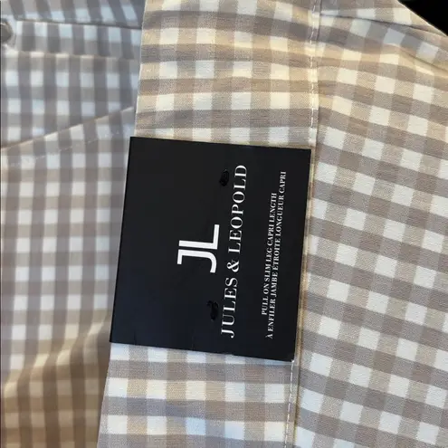 Jules & Leopold  tan Checkered elastic waist pull on Capri Pants