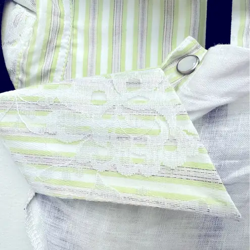 Ears Of Buddha Chrissy Sleeveless Silk Button Down Top Lace Detail Size XS White