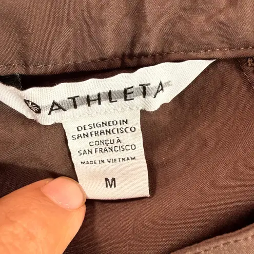 Athleta  Brown Long Sleeve V Neck Tunic Top Women‎ Size M Outdoor Hiking Gym
