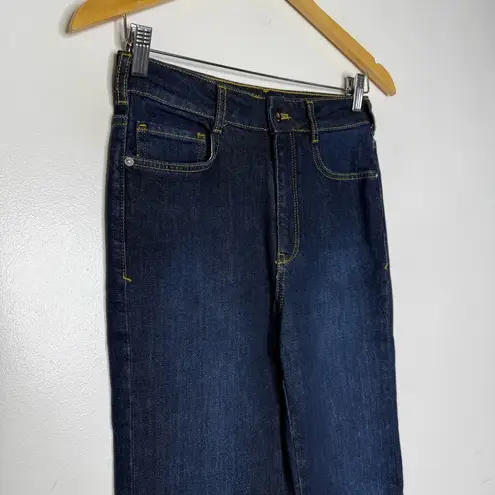 Pilcro Anthropologie The Split Straight Jeans Dark Wash Womens Size 26