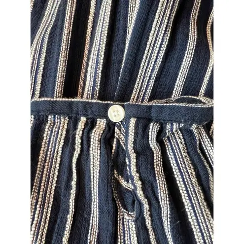 Trovata California Birds of Paradis navy white striped cropped jumpsuit Size S Blue