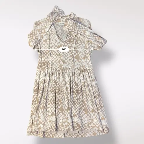 Aura Tan Polka Dot Long Sleeve Ruffled Mini Dress Size S Business Casual Boho