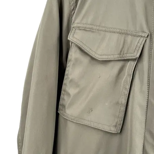 S13 Parka Coat Olive Green Rainbow Faux Fur Hood Zip Up Estimated Small