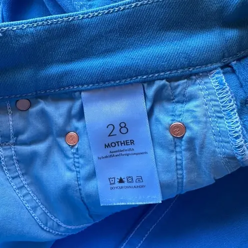 #2 NWT MOTHER Denim The Tune Up Bona Fide Short Fray in Bas Blue Aster Size 28
