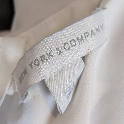 New York & Company Sleeveless Polka Dot Ruffle Maxi Dress Black and White Small