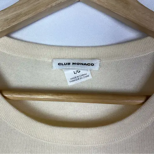 Club Monaco Cream Crewneck Pullover Wool Knit Sweater L
